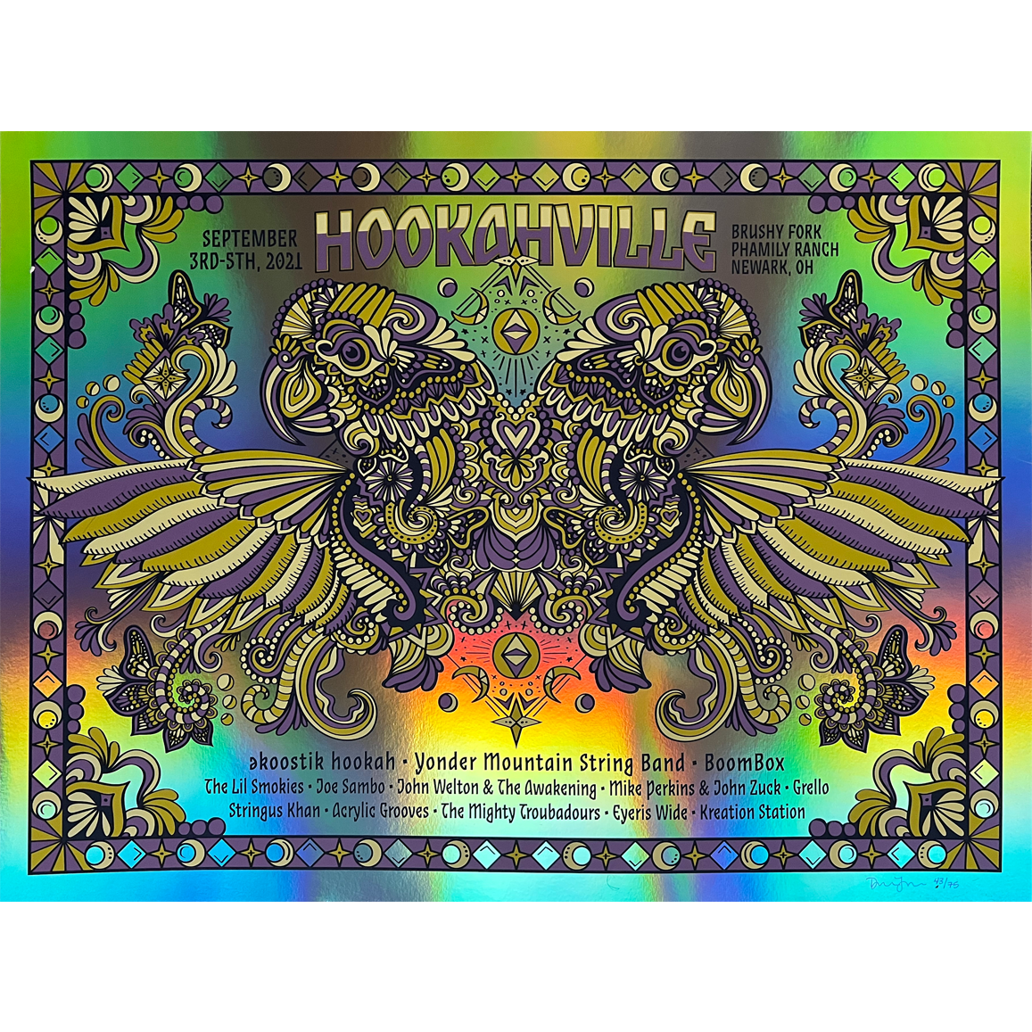 Rainbow Foil Variant Hookahville Screen Printed Poster