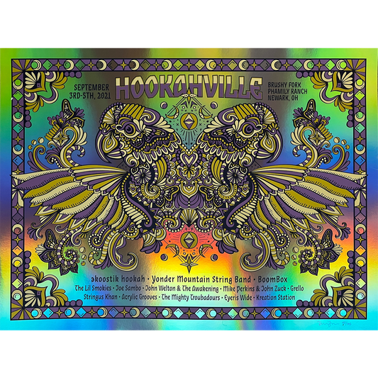 Rainbow Foil Variant Hookahville Screen Printed Poster